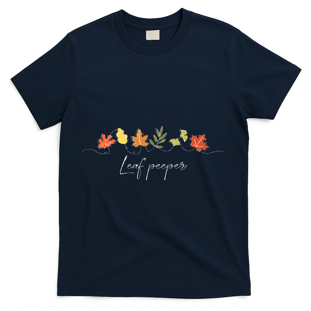Autumn Peeping Fall Foliage Leaf Peeper Thanksgiving T-Shirt product image 3