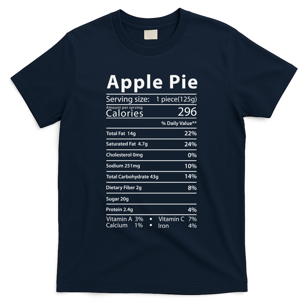 Apple Pie Nutrition Facts Label Costume Thanksgiving T-Shirt product image 3