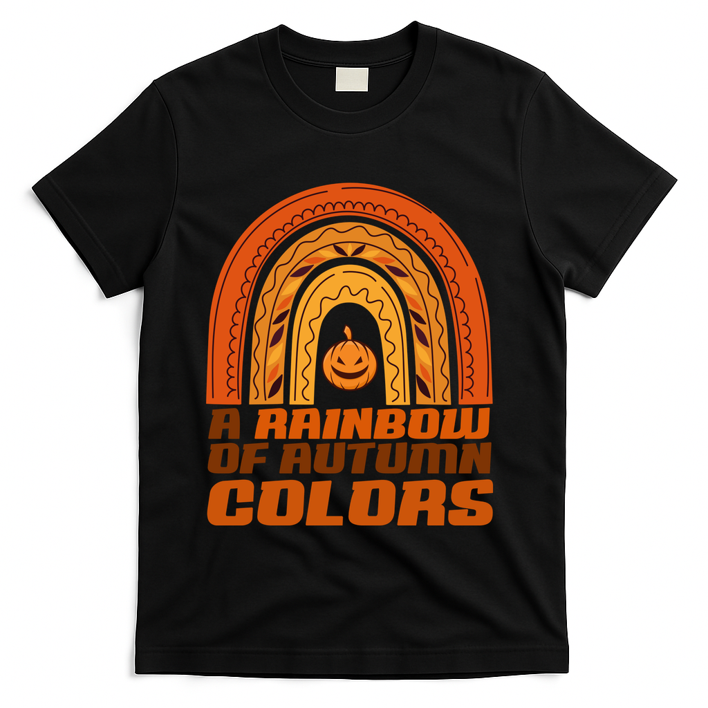 A Rainbow Of Autumn Colors Halloween Pumpkin T-Shirt product image 1