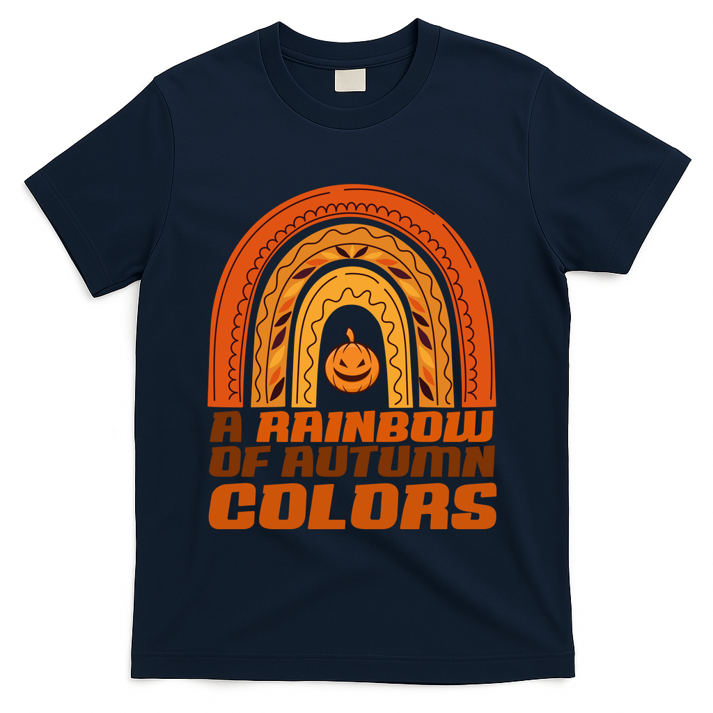 A Rainbow Of Autumn Colors Halloween Pumpkin T-Shirt product image 3