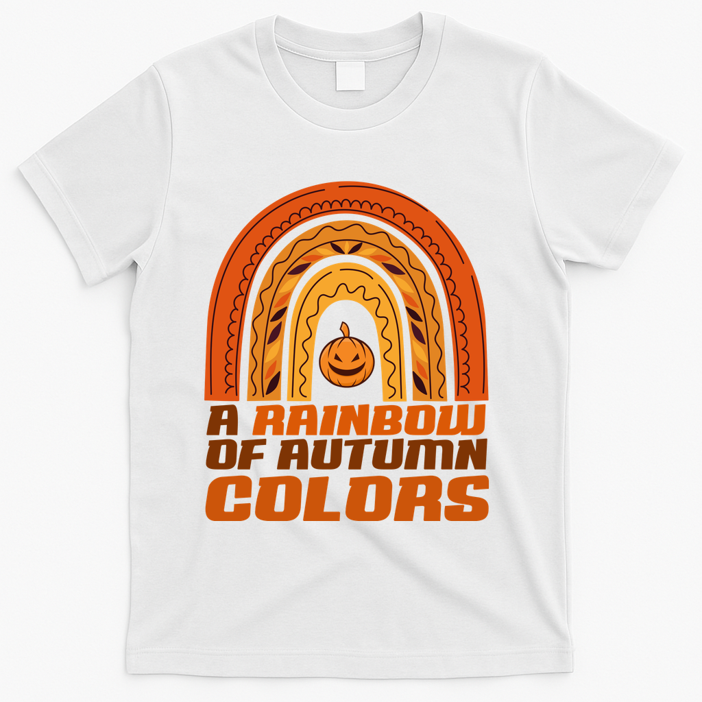 A Rainbow Of Autumn Colors Halloween Pumpkin T-Shirt product image 2