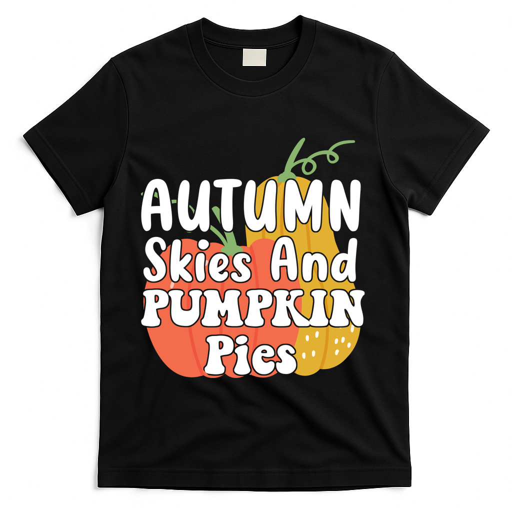 Autumn Skies And Pumpkin Pies Cute T-Shirt product image 1