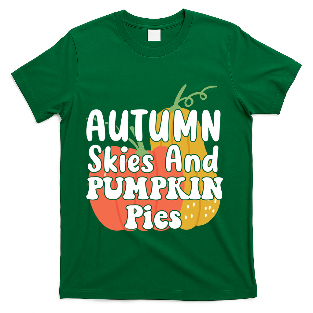 Autumn Skies And Pumpkin Pies Cute T-Shirt product image 4