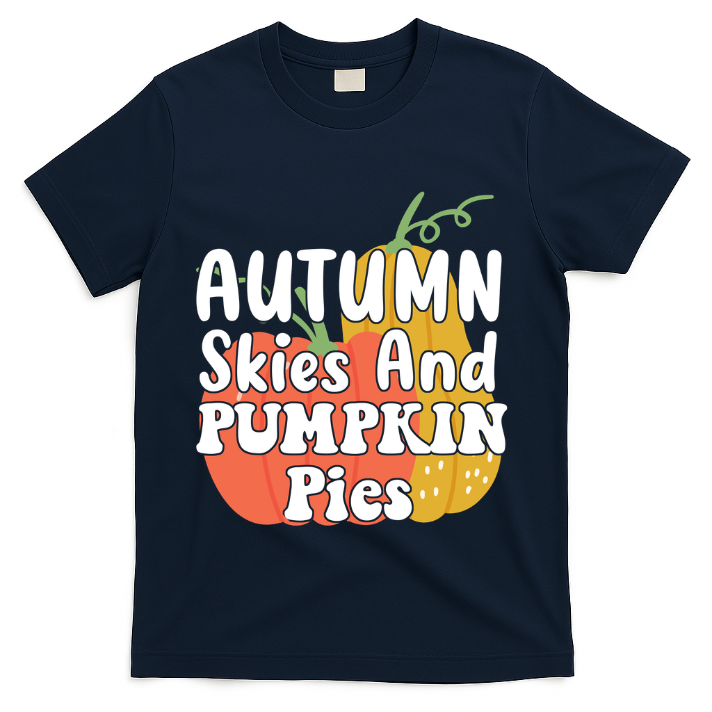 Autumn Skies And Pumpkin Pies Cute T-Shirt product image 3