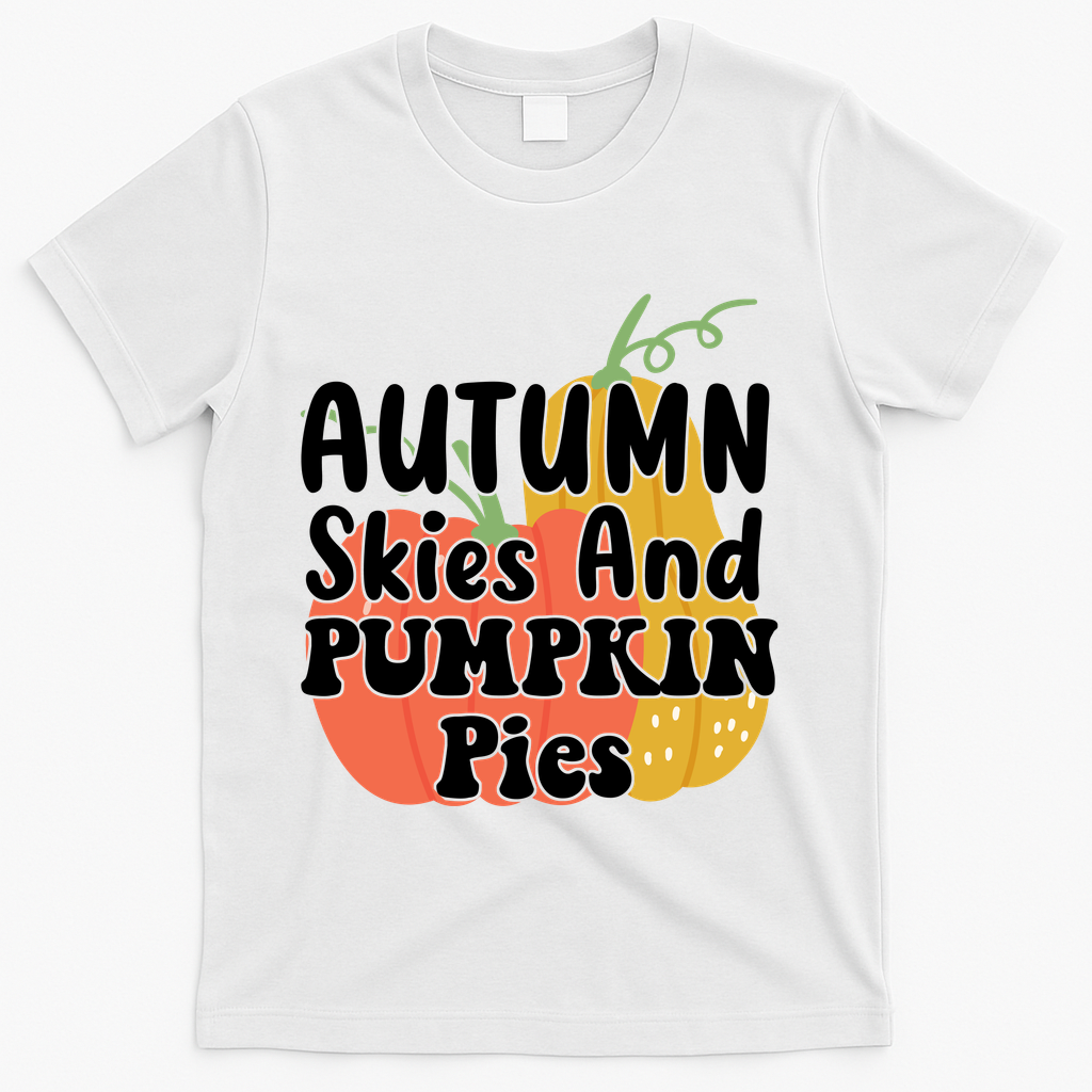 Autumn Skies And Pumpkin Pies Cute T-Shirt product image 2