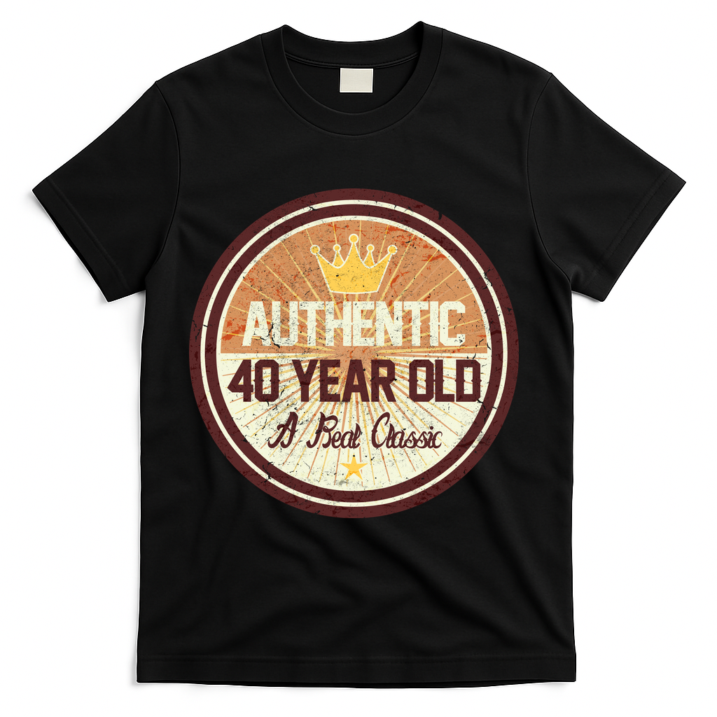 Authentic 40 Year Old Classic 40th Birthday T-Shirt product image 1
