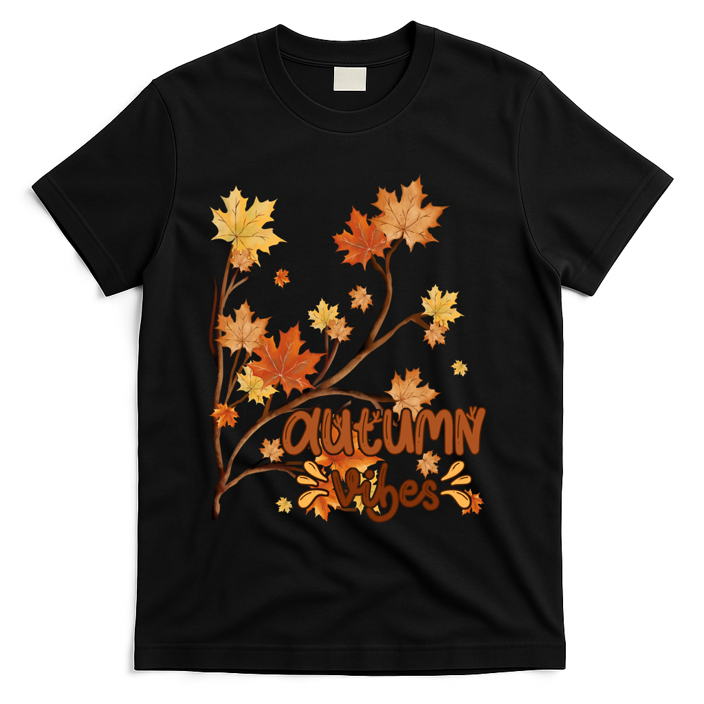 Autumn Vibes Leaves Cozy T-Shirt product image 1