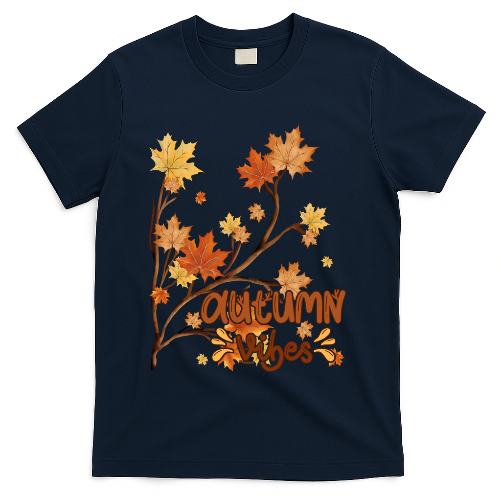 Autumn Vibes Leaves Cozy T-Shirt product image 3