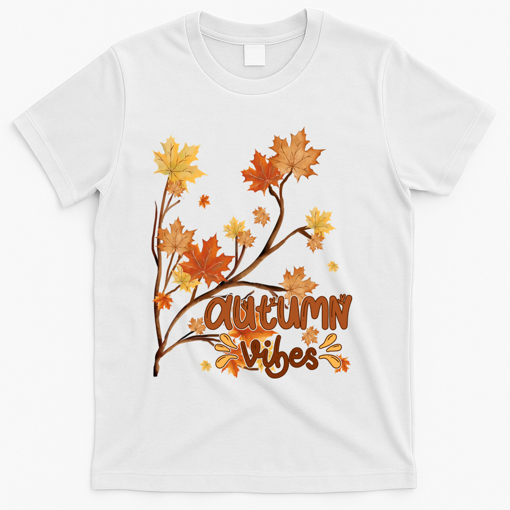 Autumn Vibes Leaves Cozy T-Shirt product image 2