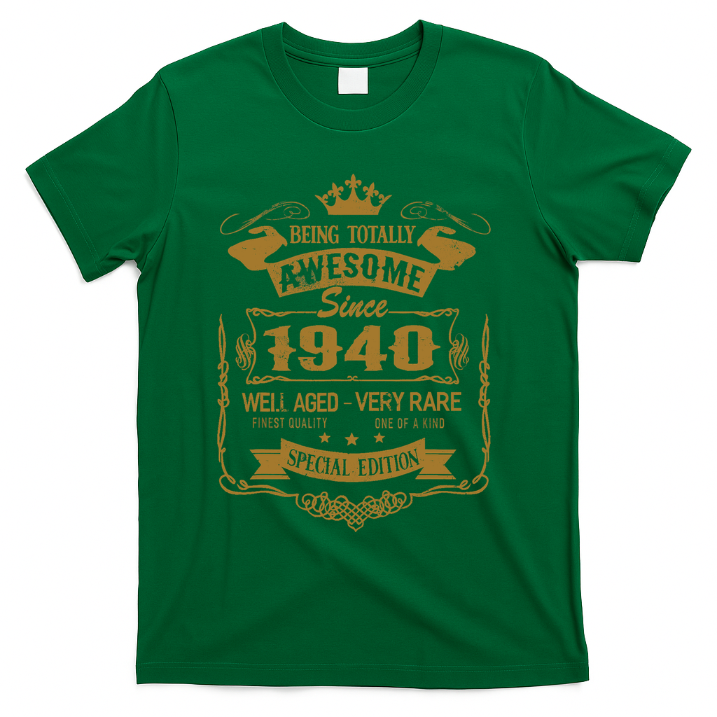 Birthday 365 Being Awesome Since 1940 Vintage Gifts T-Shirt product image 4