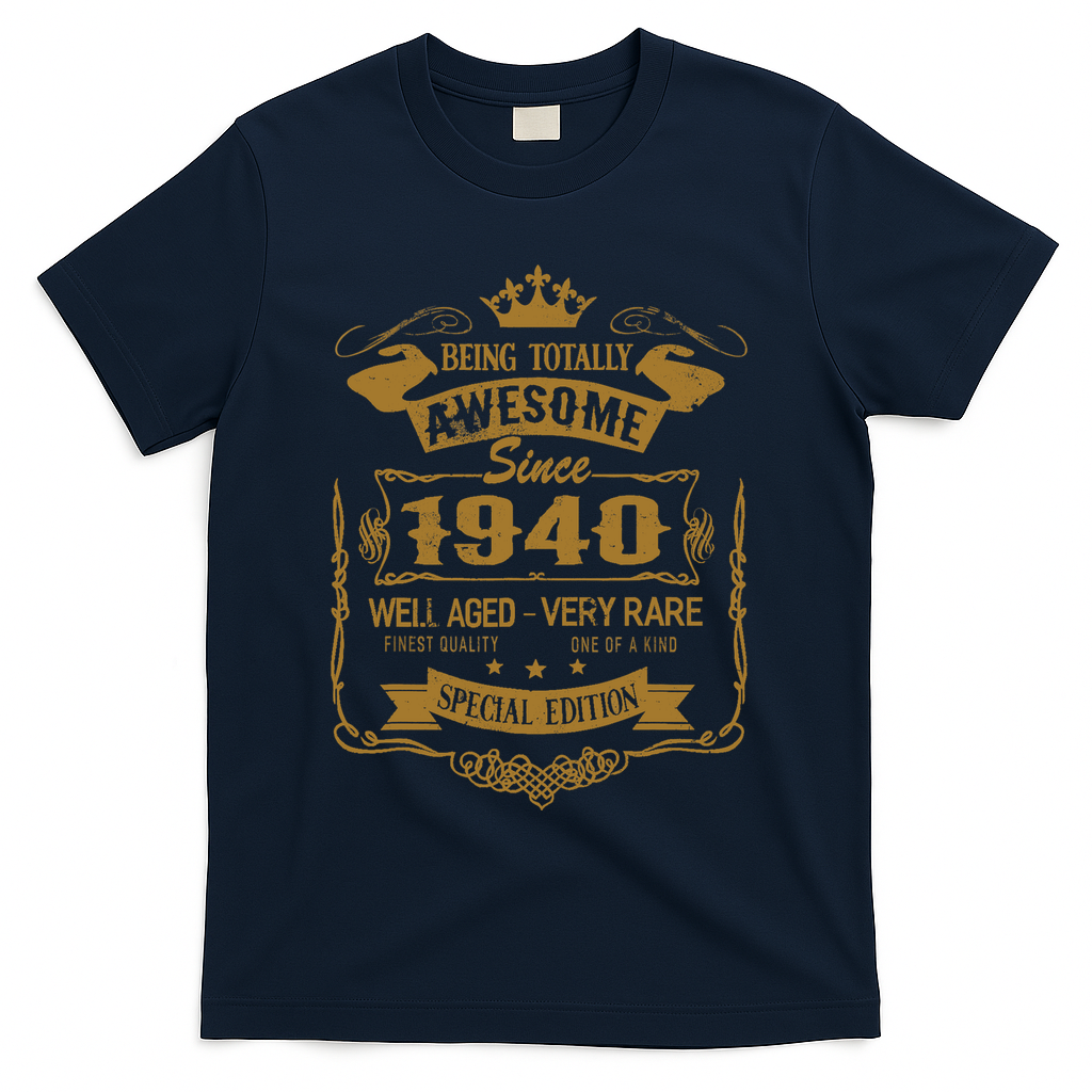 Birthday 365 Being Awesome Since 1940 Vintage Gifts T-Shirt product image 3