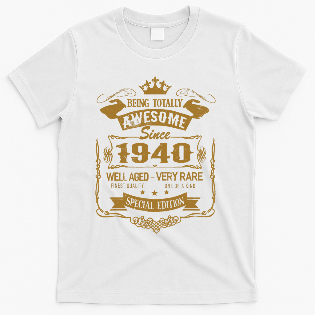 Birthday 365 Being Awesome Since 1940 Vintage Gifts T-Shirt product image 2
