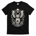 Black Cat Goth Kitten Halloween Skulls Rose Mom Dad T-Shirt product image 1