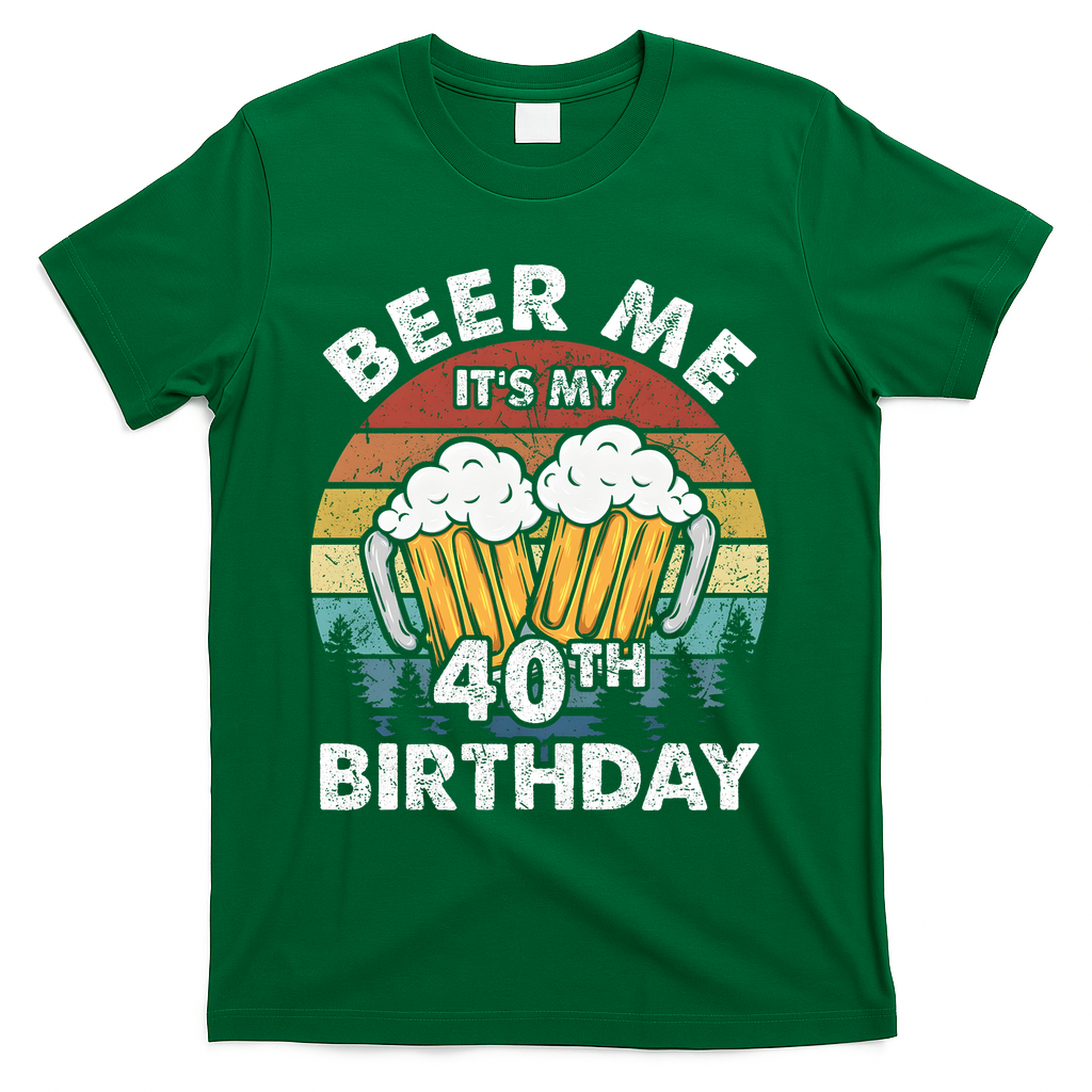 Beer Me Its My 40th Birthday Vintage T-Shirt product image 4