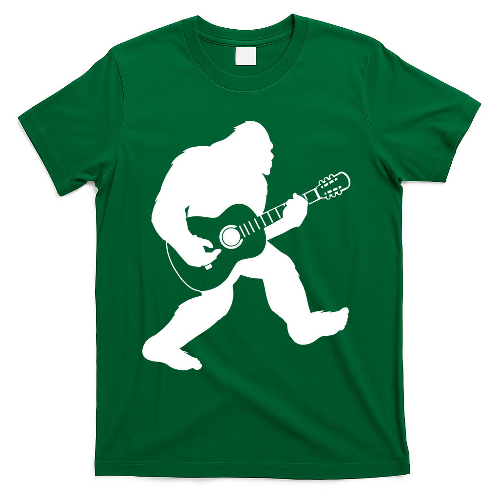 Bigfoot Playing Acoustic Guitar T-Shirt product image 4