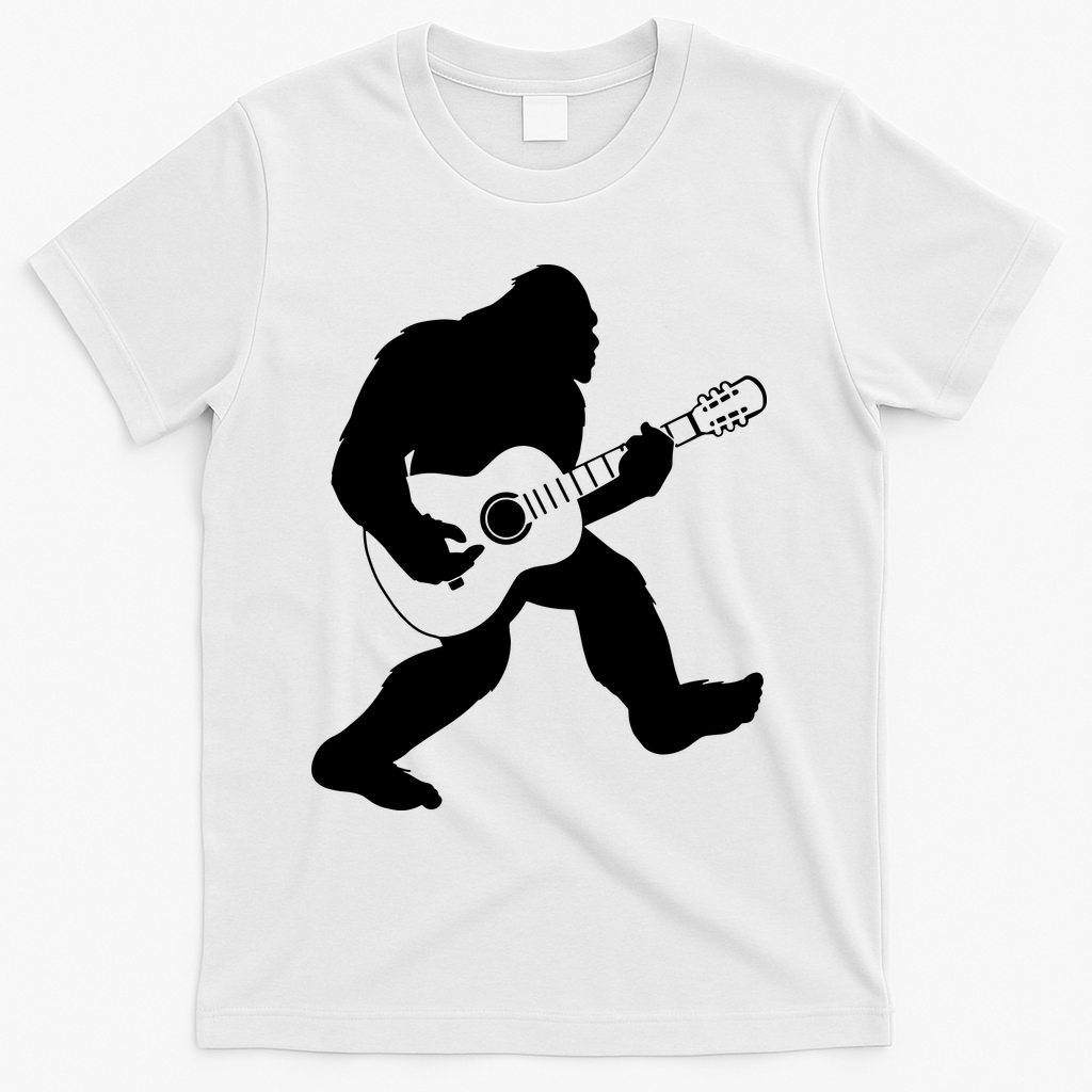 Bigfoot Playing Acoustic Guitar T-Shirt product image 2