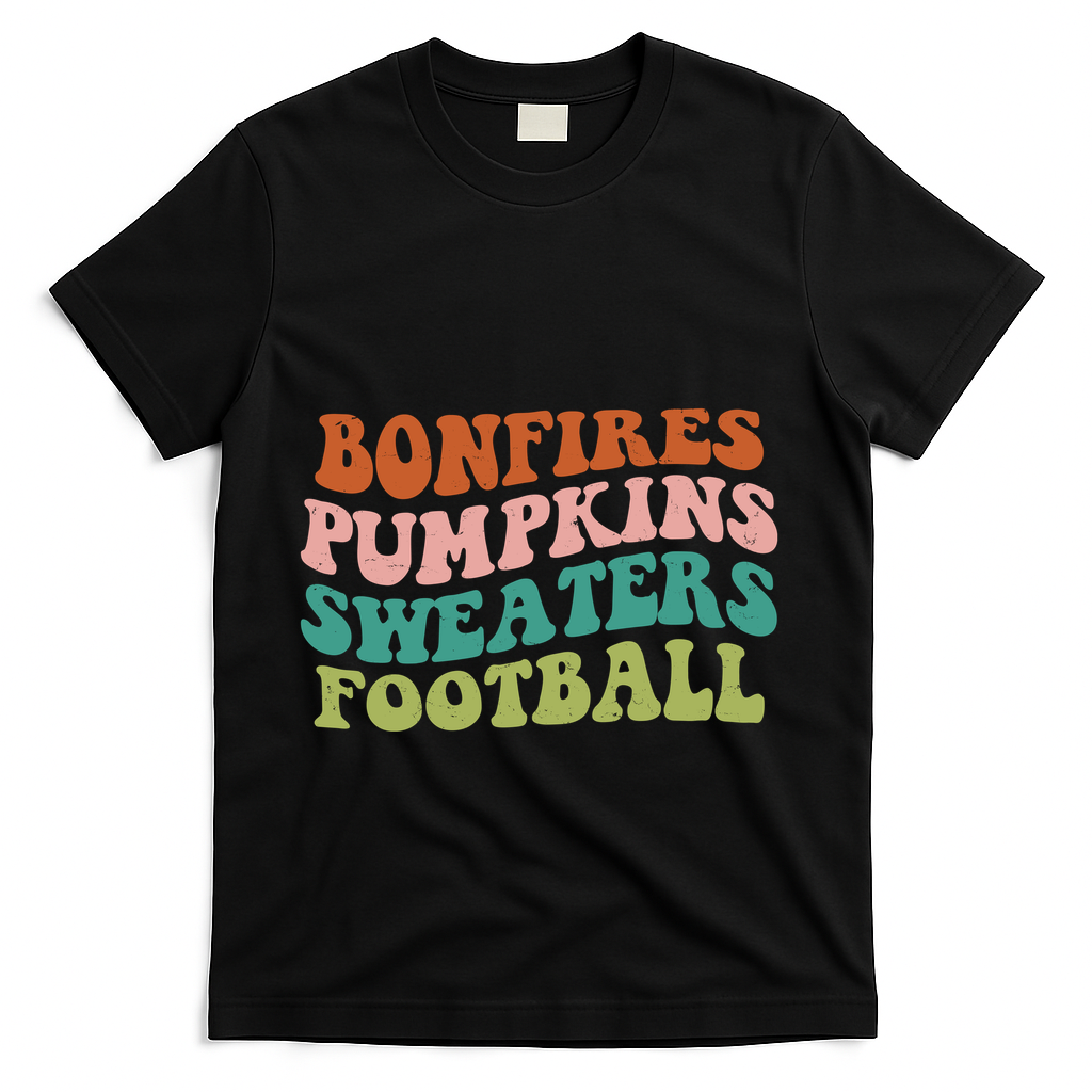 Bonfires Pumpkins Sweaters Football Fall Season T-Shirt product image 1