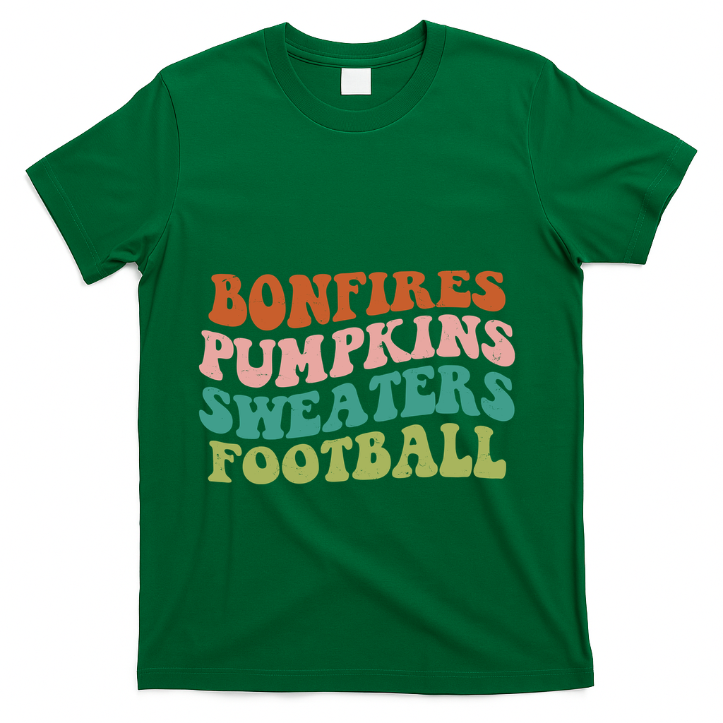 Bonfires Pumpkins Sweaters Football Fall Season T-Shirt product image 4