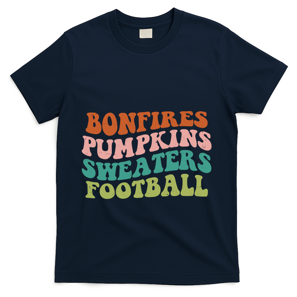 Bonfires Pumpkins Sweaters Football Fall Season T-Shirt product image 3