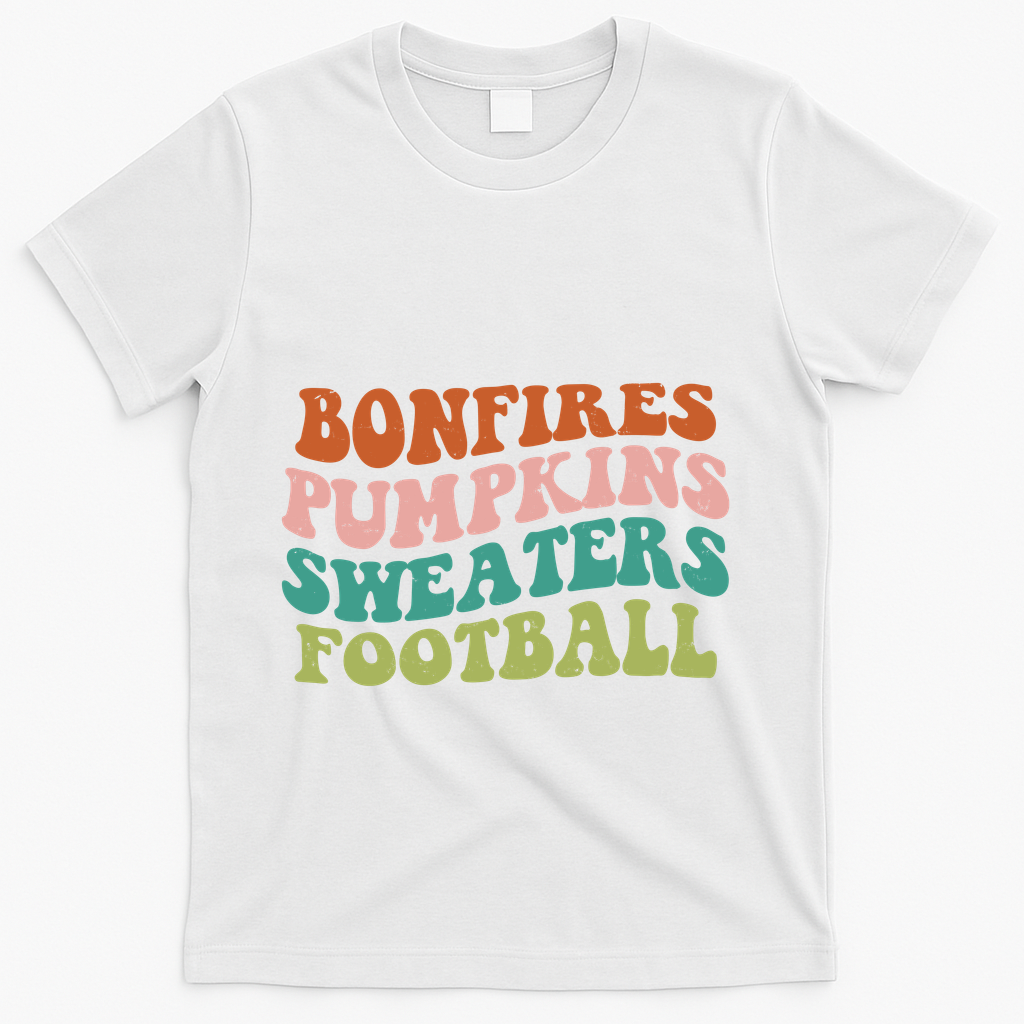 Bonfires Pumpkins Sweaters Football Fall Season T-Shirt product image 2