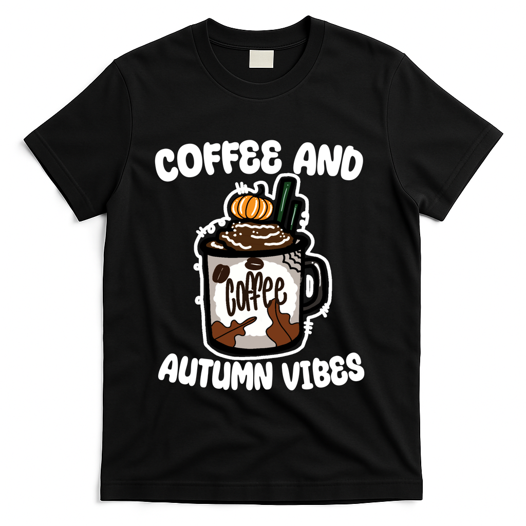 Coffee And Autumn Vibes Halloween T-Shirt product image 1