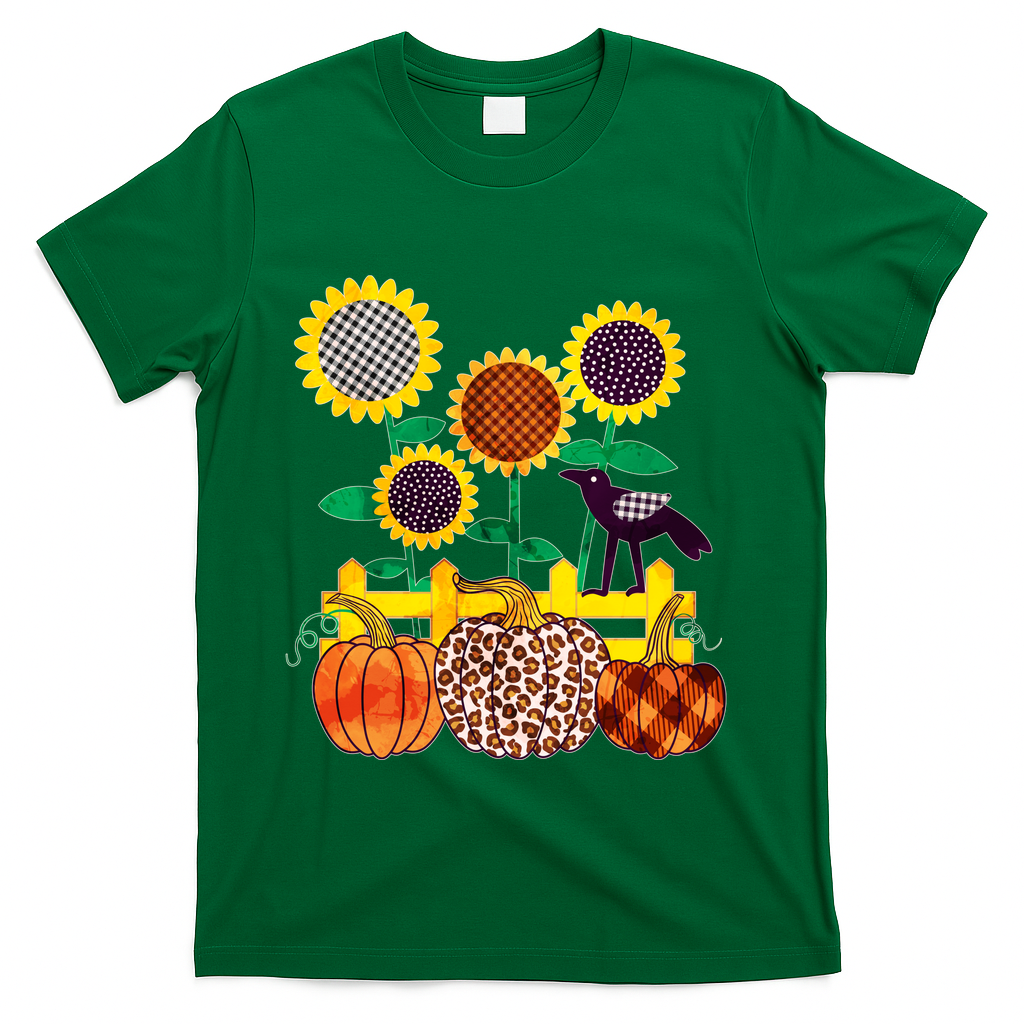 Cute Autumn Fall Patterns Raven Crow Sunflowers Pumpkins product image 4