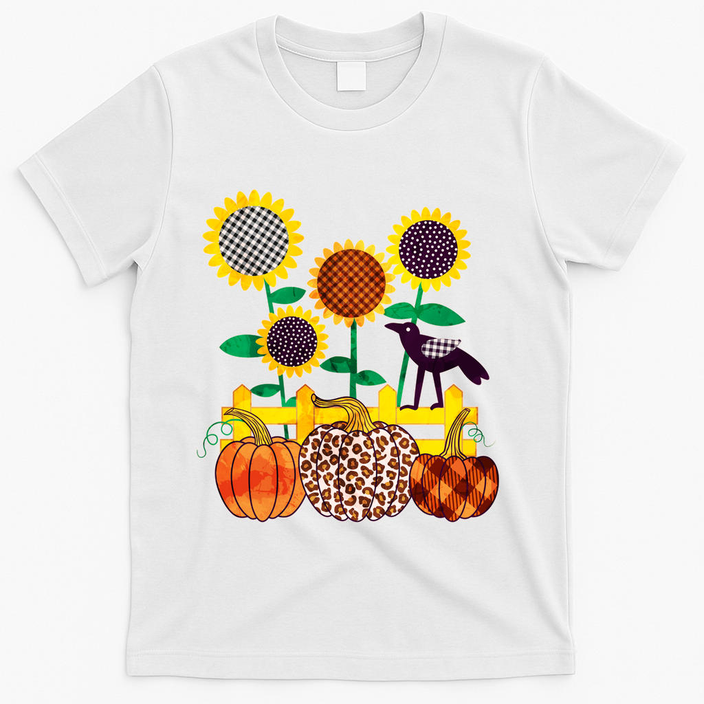 Cute Autumn Fall Patterns Raven Crow Sunflowers Pumpkins product image 2