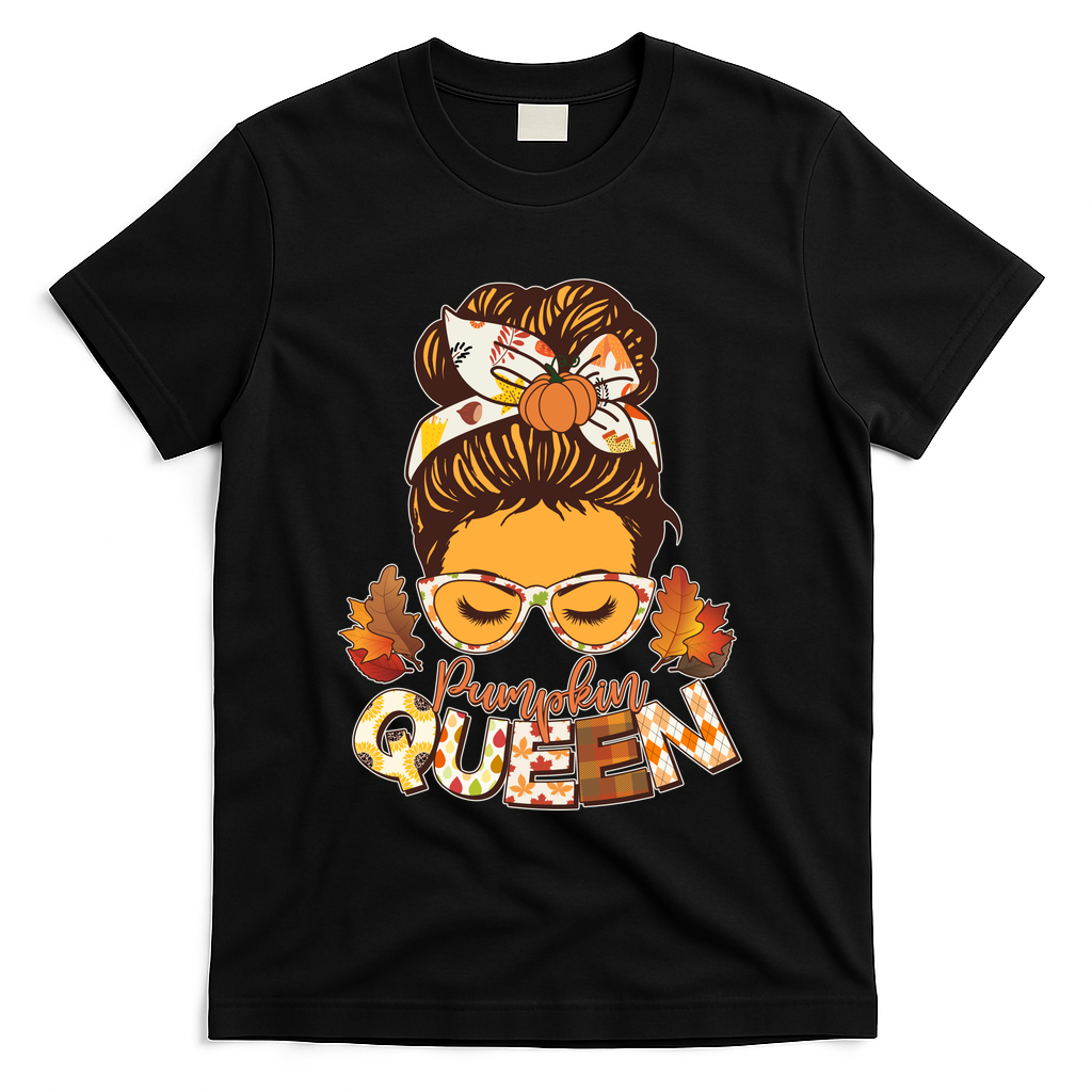 Cute Autumn Fall Pumpkin Queen T-Shirt product image 1