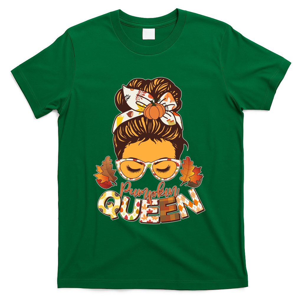 Cute Autumn Fall Pumpkin Queen T-Shirt product image 4