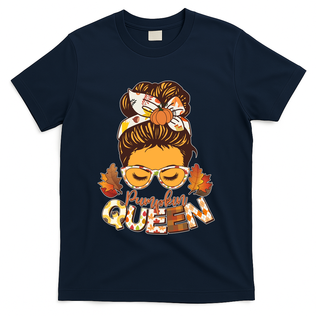 Cute Autumn Fall Pumpkin Queen T-Shirt product image 3