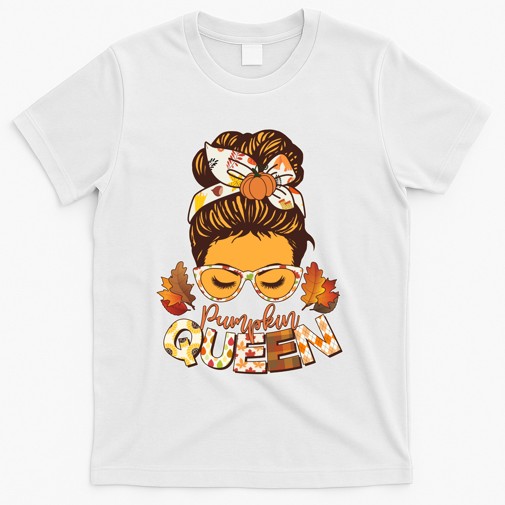 Cute Autumn Fall Pumpkin Queen T-Shirt product image 2