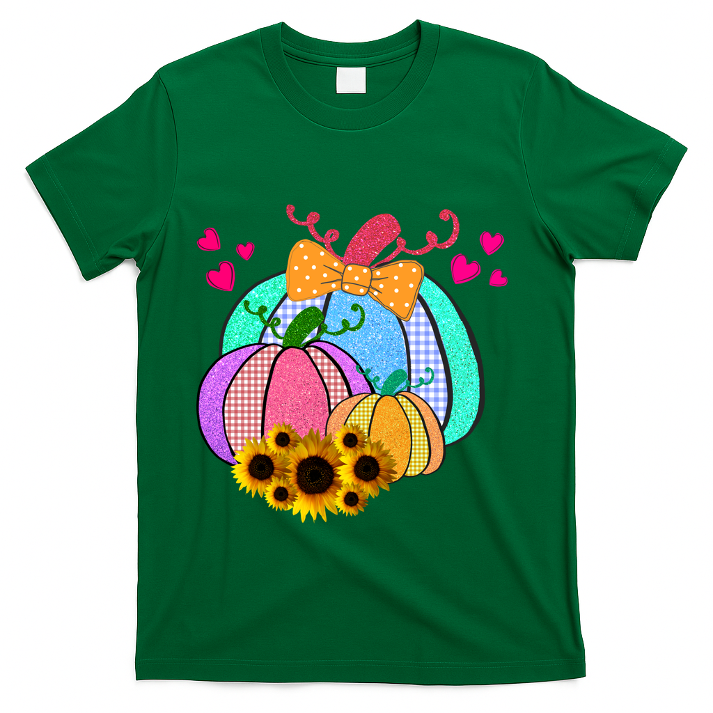 Colorful Cute Halloween Sunflower Pumpkin T-Shirt product image 4