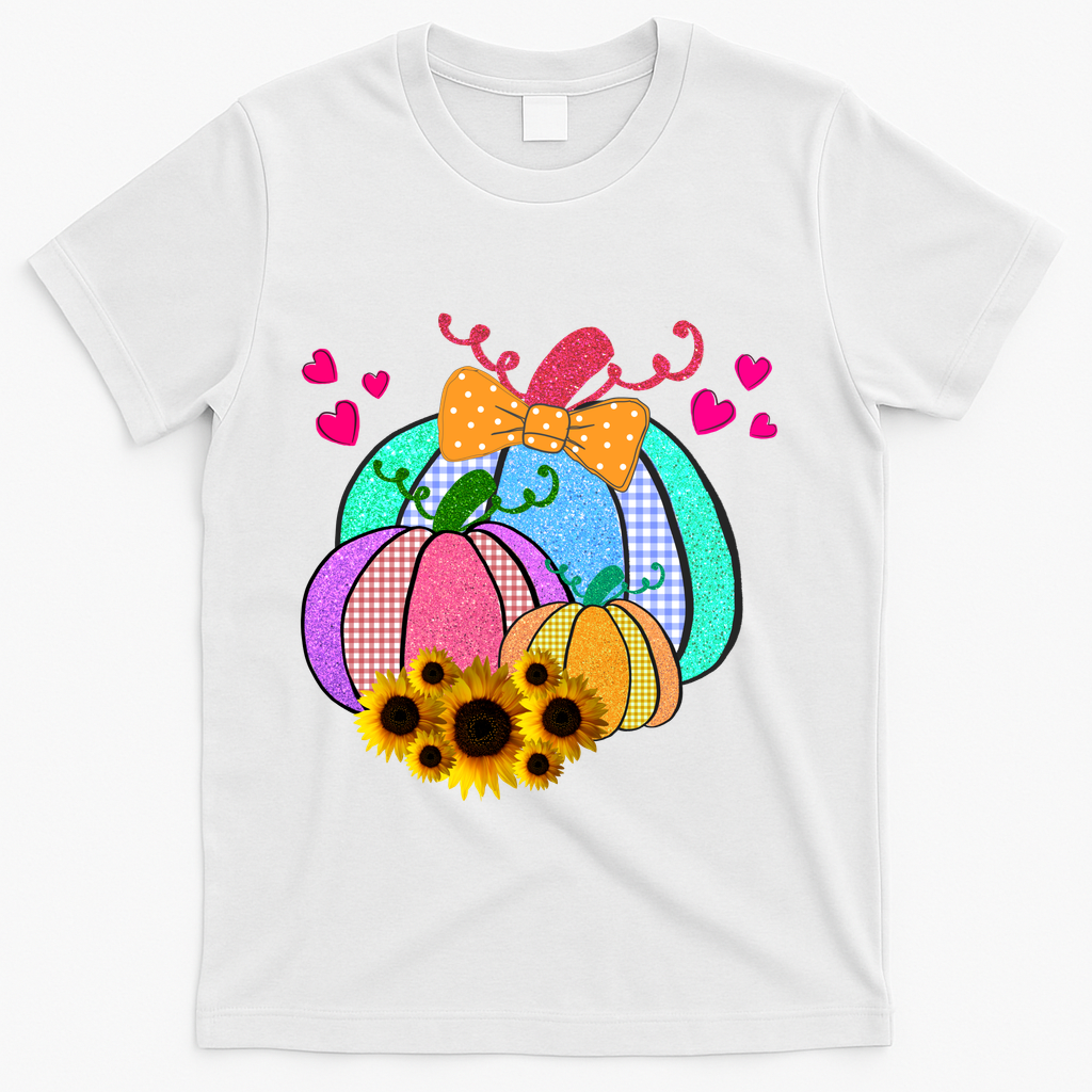 Colorful Cute Halloween Sunflower Pumpkin T-Shirt product image 2