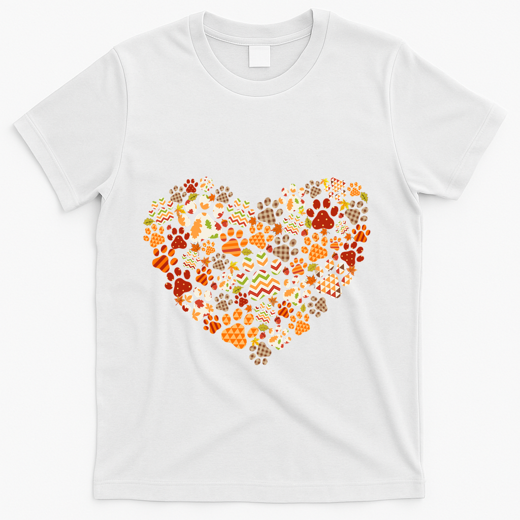 Cute Dog Cat Paw Print Pumpkin Autumn Leaf Fall product image 2