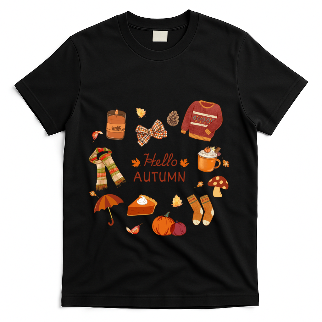 Cute Fall Autumn Little Things Retro Hello T-Shirt product image 1