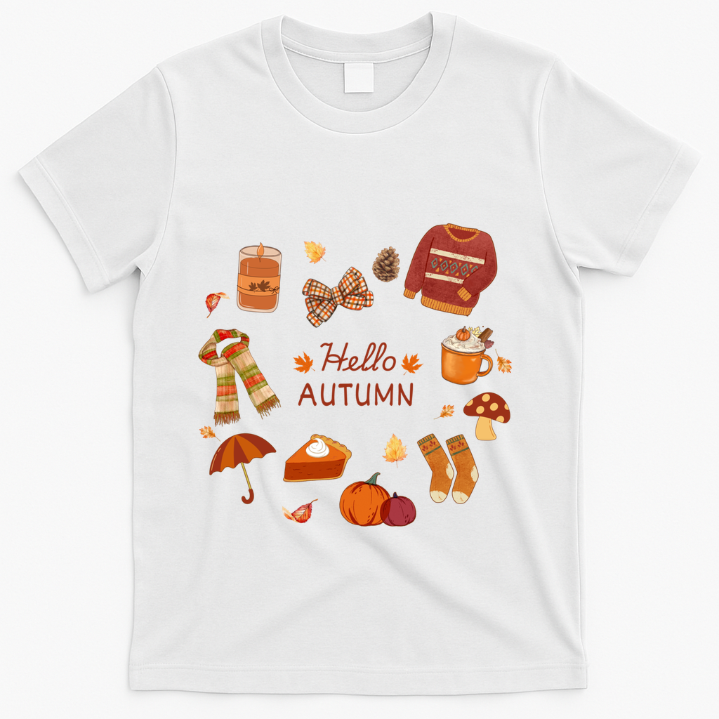 Cute Fall Autumn Little Things Retro Hello T-Shirt product image 2