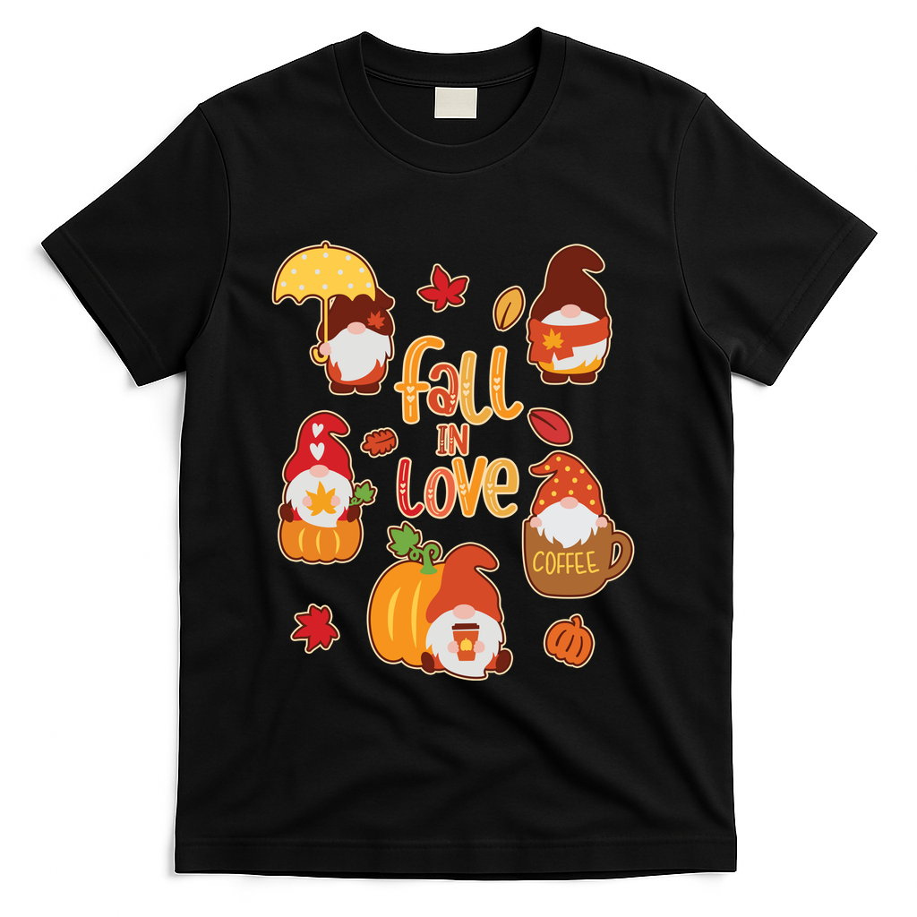 Cute Fall In Love Autumn Gnomes T-Shirt product image 1