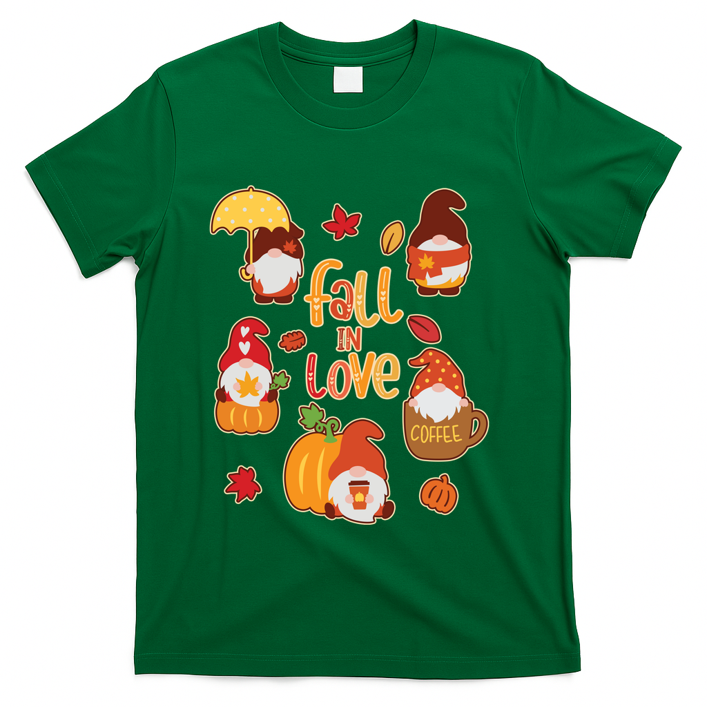 Cute Fall In Love Autumn Gnomes T-Shirt product image 4