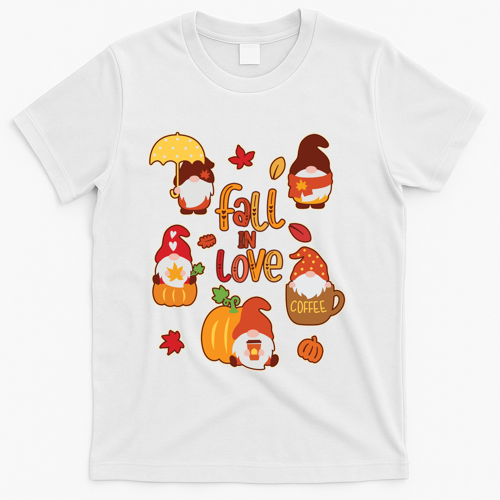 Cute Fall In Love Autumn Gnomes T-Shirt product image 2