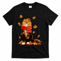 Cute Happy Autumn Cat Fall Season Lover T-Shirt product image 1