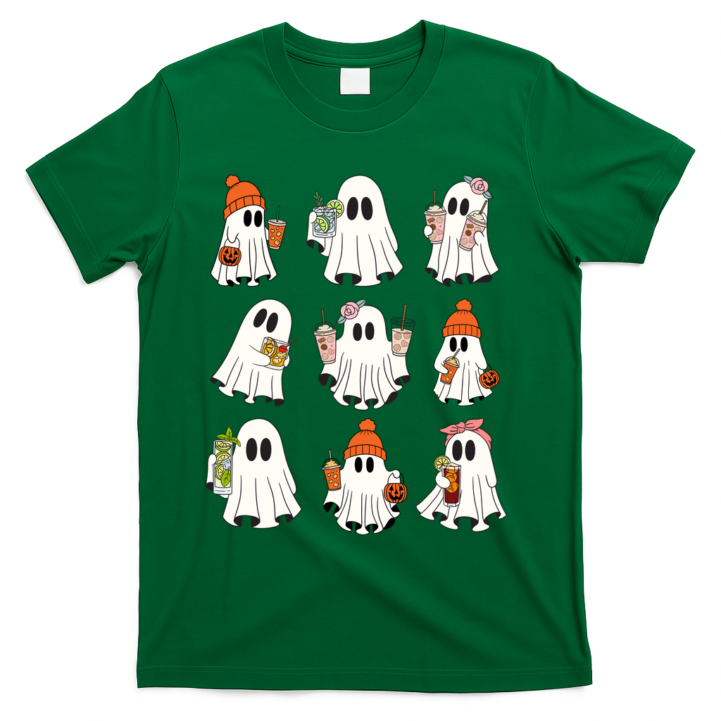 Cute Halloween Ghost Vibes Spooky Autumn Gift T-Shirt product image 4