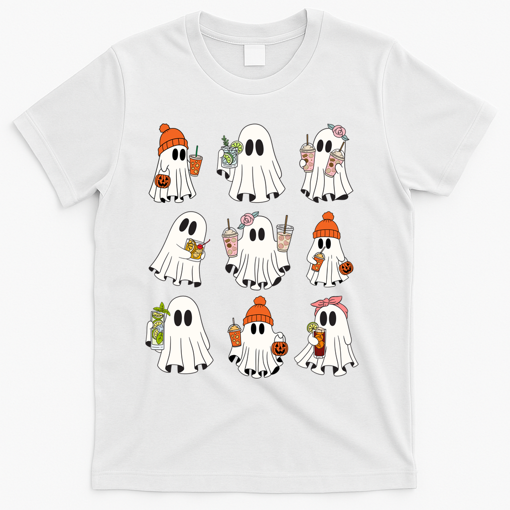 Cute Halloween Ghost Vibes Spooky Autumn Gift T-Shirt product image 2