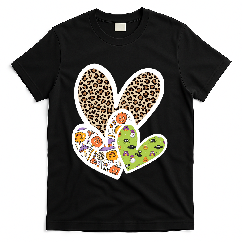 Cute Halloween Hearts Festive T-Shirt product image 1