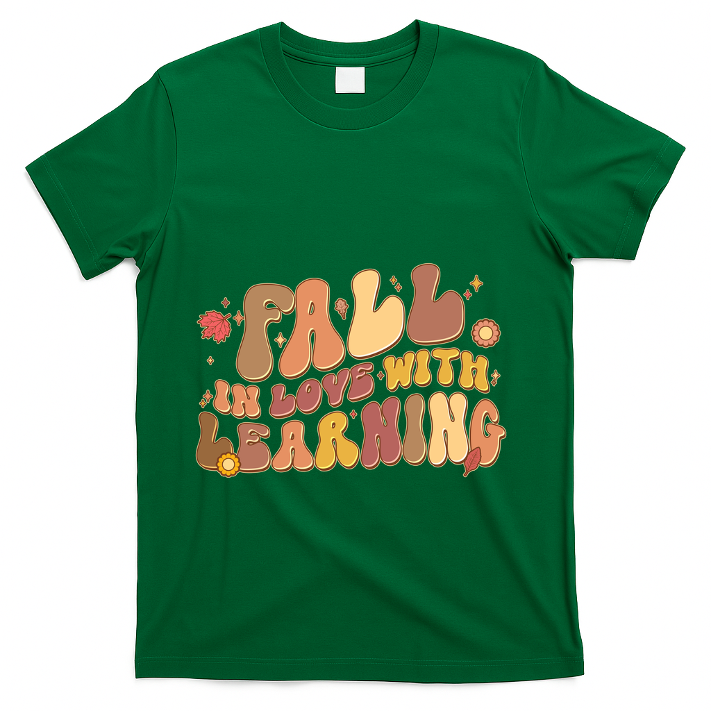 Cute Retro Fall In Love With Learning T-Shirt product image 4