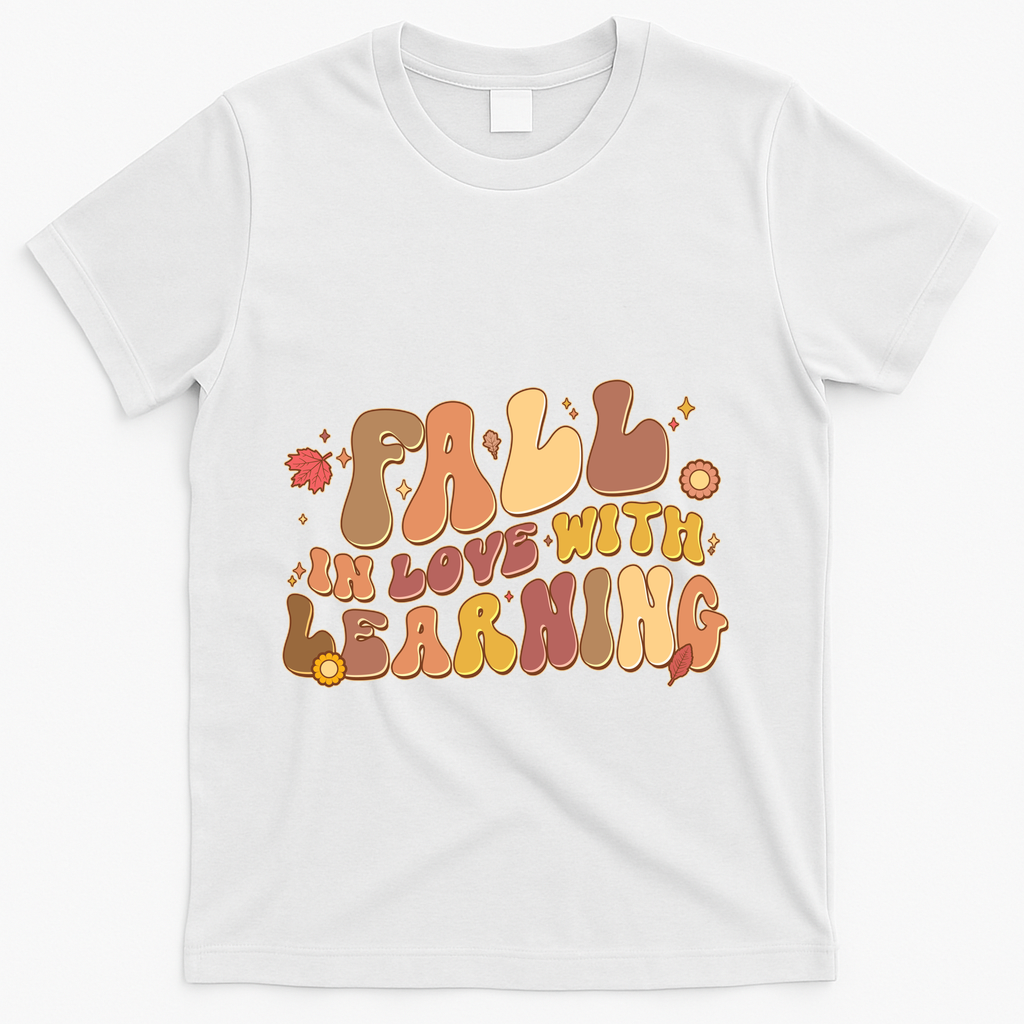 Cute Retro Fall In Love With Learning T-Shirt product image 2