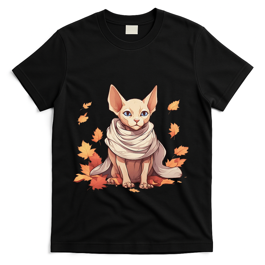 Cute Sphynx Cat Autumn Hairless Adorable Lover T-Shirt product image 1