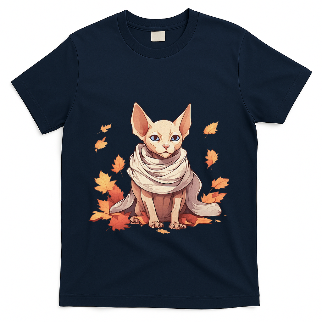 Cute Sphynx Cat Autumn Hairless Adorable Lover T-Shirt product image 3