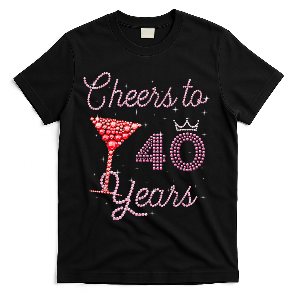 Cheers To 40 Years 40th Birthday 40 Old Bday T-Shirt product image 1