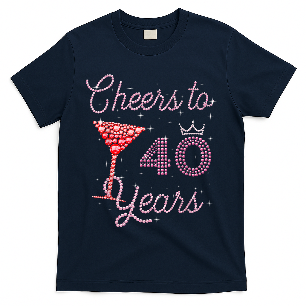 Cheers To 40 Years 40th Birthday 40 Old Bday T-Shirt product image 3
