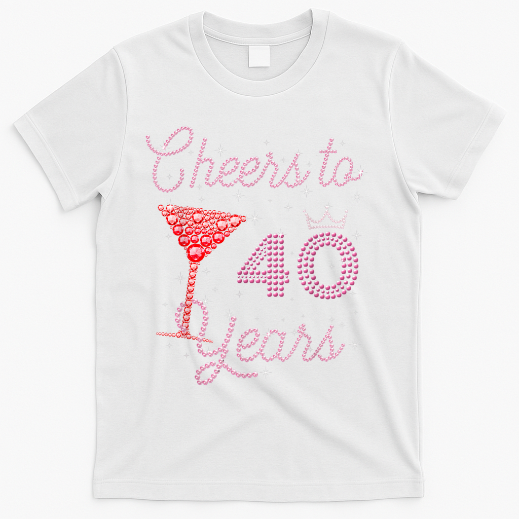 Cheers To 40 Years 40th Birthday 40 Old Bday T-Shirt product image 2